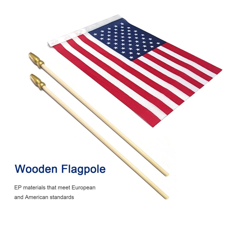 Hocis 50 Packs Small American Flags on Stick American Flags for Outside 4x6 Mini American Flags/Small US Flags/USA flag 4th of July Decorations Outdoor Fourth of July Decorations for Home Memorial Day Decor - Image 4